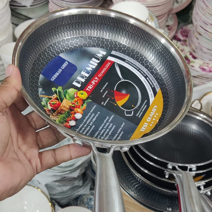 German Chef Premium Tri-Ply Non-Stick Frypan | Stainless Steel Cookware