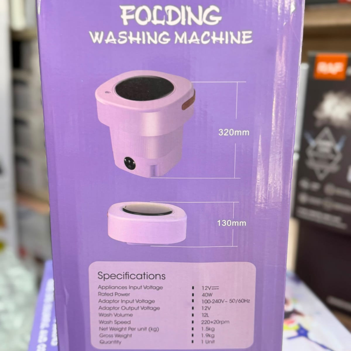 Foldable Mini Washing Machine – Portable Travel Washer with Spin Dry Basket