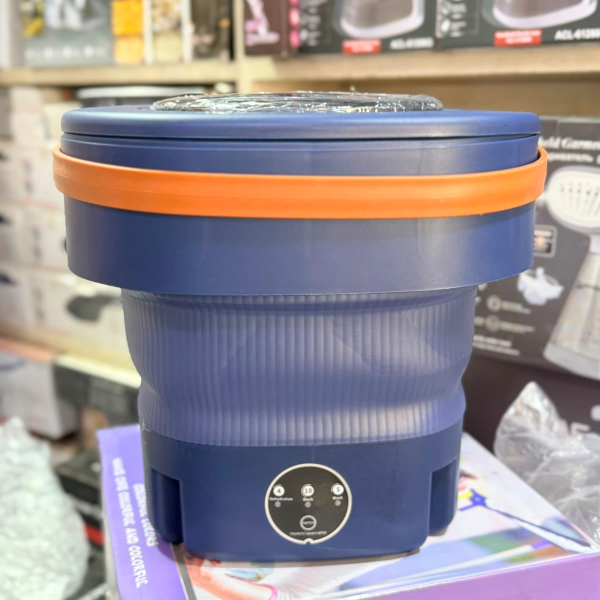 Foldable Mini Washing Machine – Portable Travel Washer with Spin Dry Basket