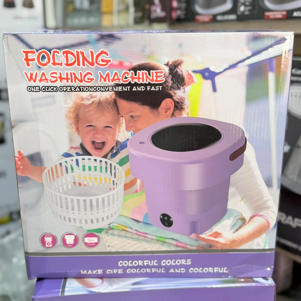 Foldable Mini Washing Machine – Portable Travel Washer with Spin Dry Basket