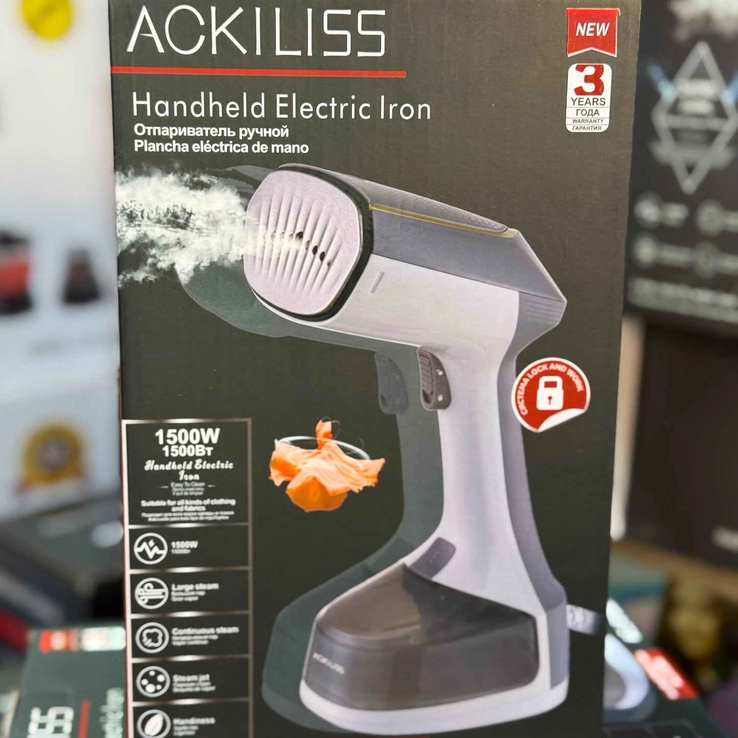 Ackiliss Handheld Garment Steamer – 1500W Portable Clothes Iron ACL-61288G