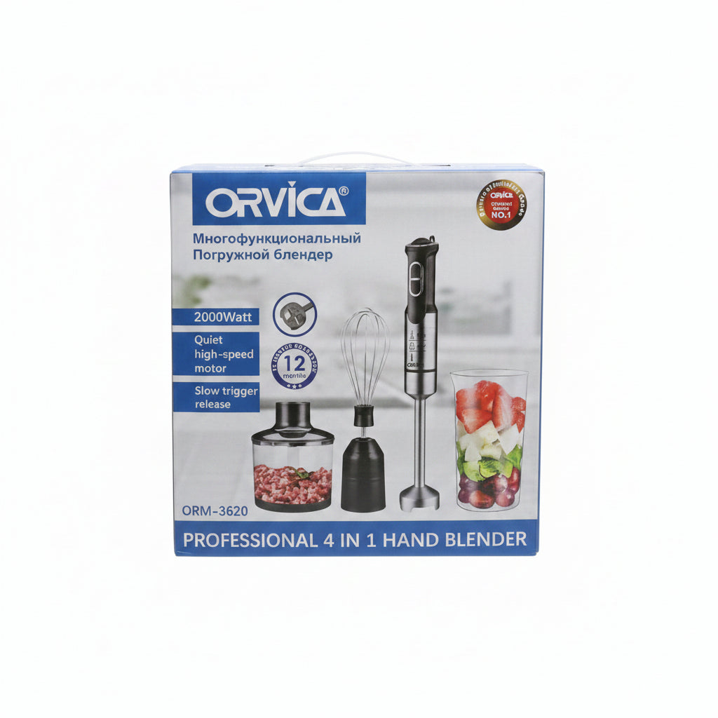 Orvica Professional 4 in 1 Hand Blender ORM-3620 – 2000W with Chopper & Whisk