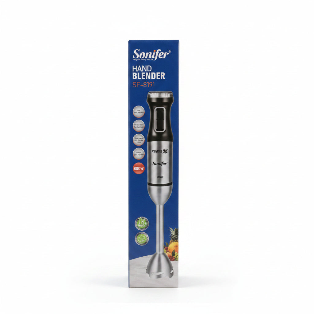 Sonifer Hand Blender SF-8191 – 800W Stainless Steel Stick Blender with Turbo