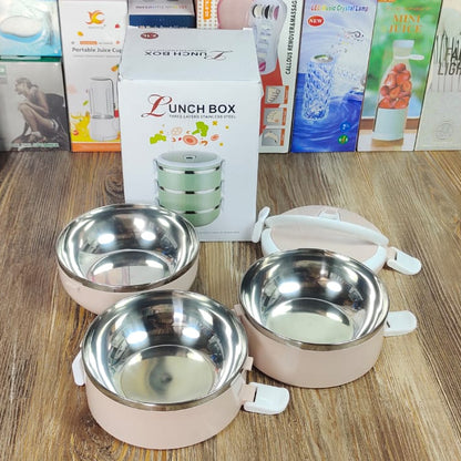 Imported Three Layer Stainless Steel Lunch Box 2.1L – Leak-Proof Insulated Tiffin Set