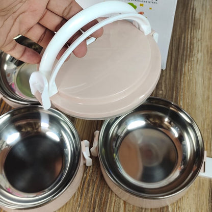 Imported Three Layer Stainless Steel Lunch Box 2.1L – Leak-Proof Insulated Tiffin Set