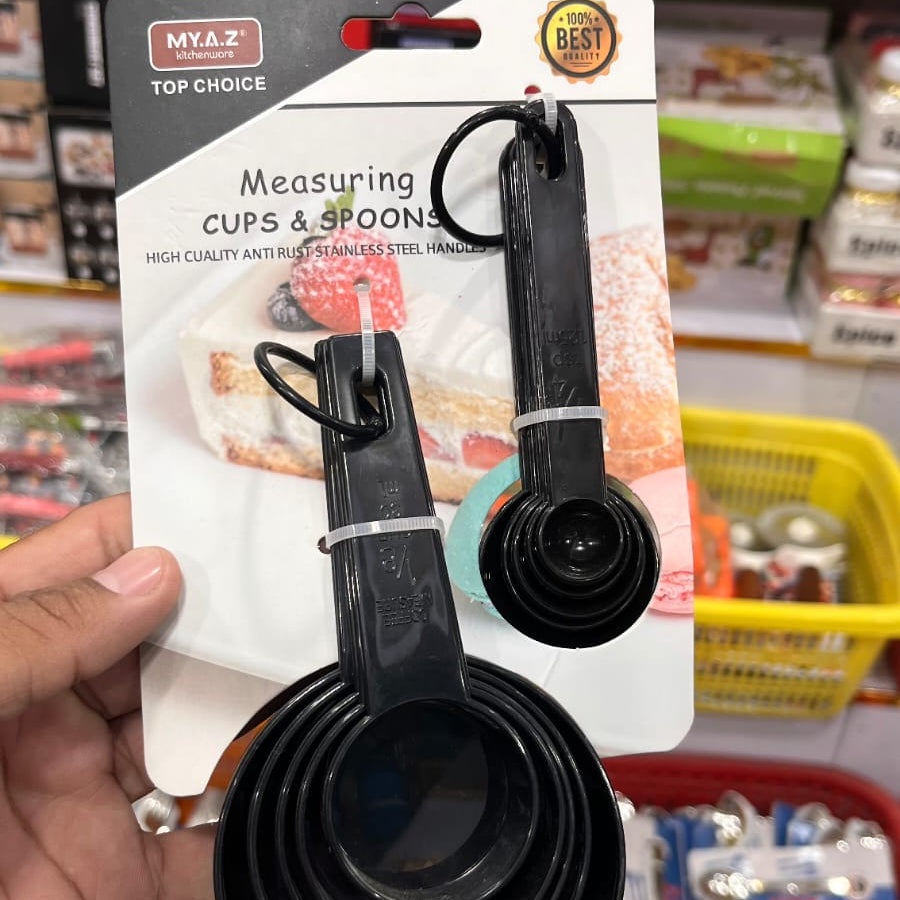 MY.A.Z Measuring Cups & Spoons Set – Anti-Rust Stainless Steel Handles
