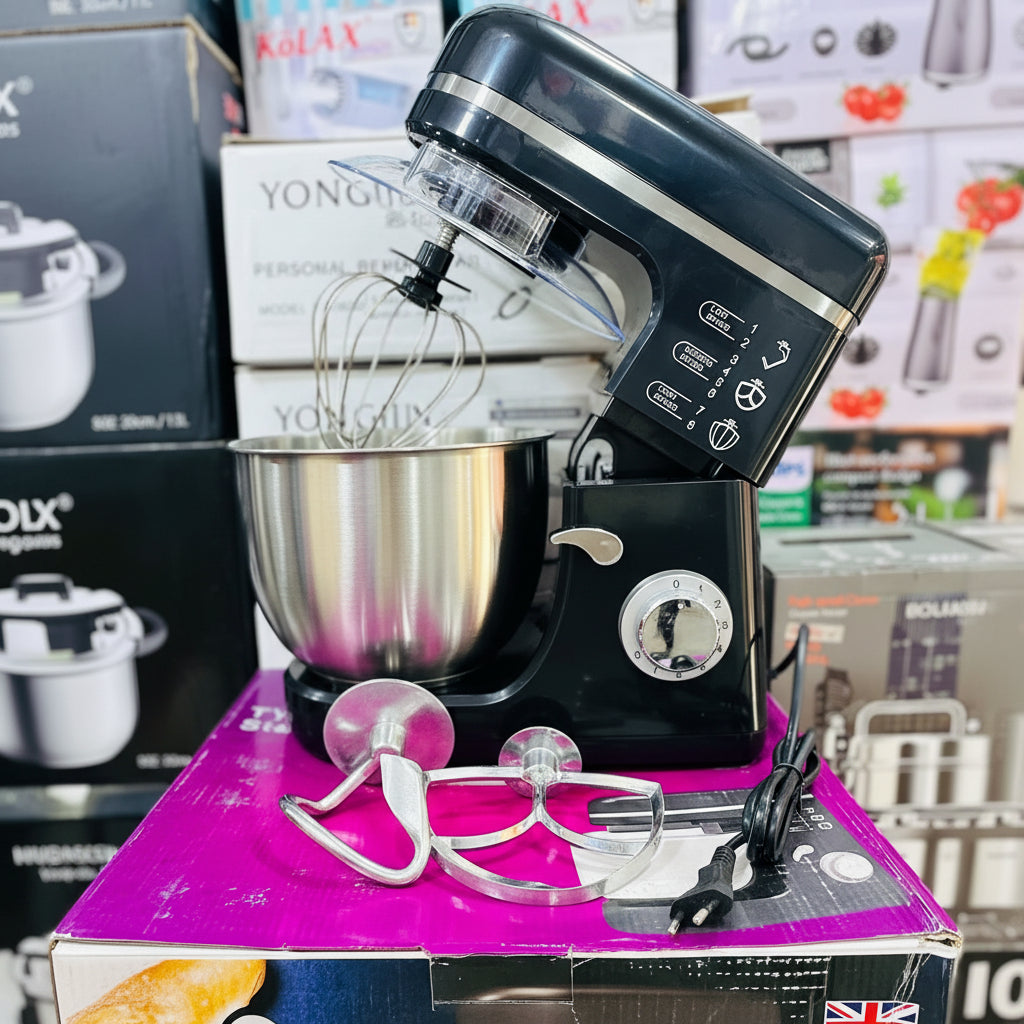 TYE-9012 Professional Stand Mixer 800W – 5L Stainless Steel Bowl, Black