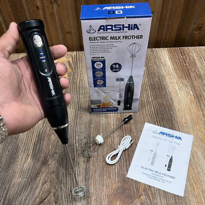 Arshia Electric Milk Frother AS2506-619 – Rechargeable Handheld Whisk