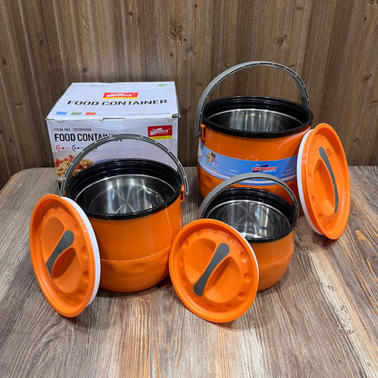 DayDays Insulated Food Container Set (3 Pcs) – Hot & Cold, 1.3L + 3.2L + 6.8L