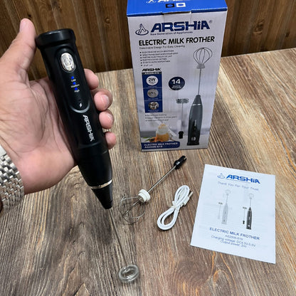 Arshia Electric Milk Frother AS2506-619 – Rechargeable Handheld Whisk
