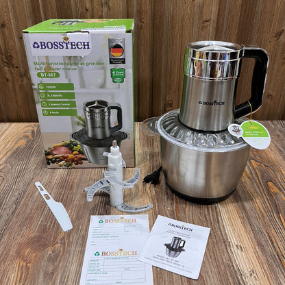 Bosstech BT-867 Multifunctional Meat Grinder & Food Processor 1000W, 3L