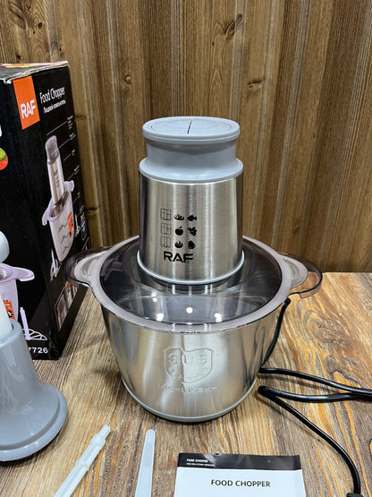 RAF Food Chopper 3-in-1 - 1200W, 3.0L, Four-Blade Spiral Blades