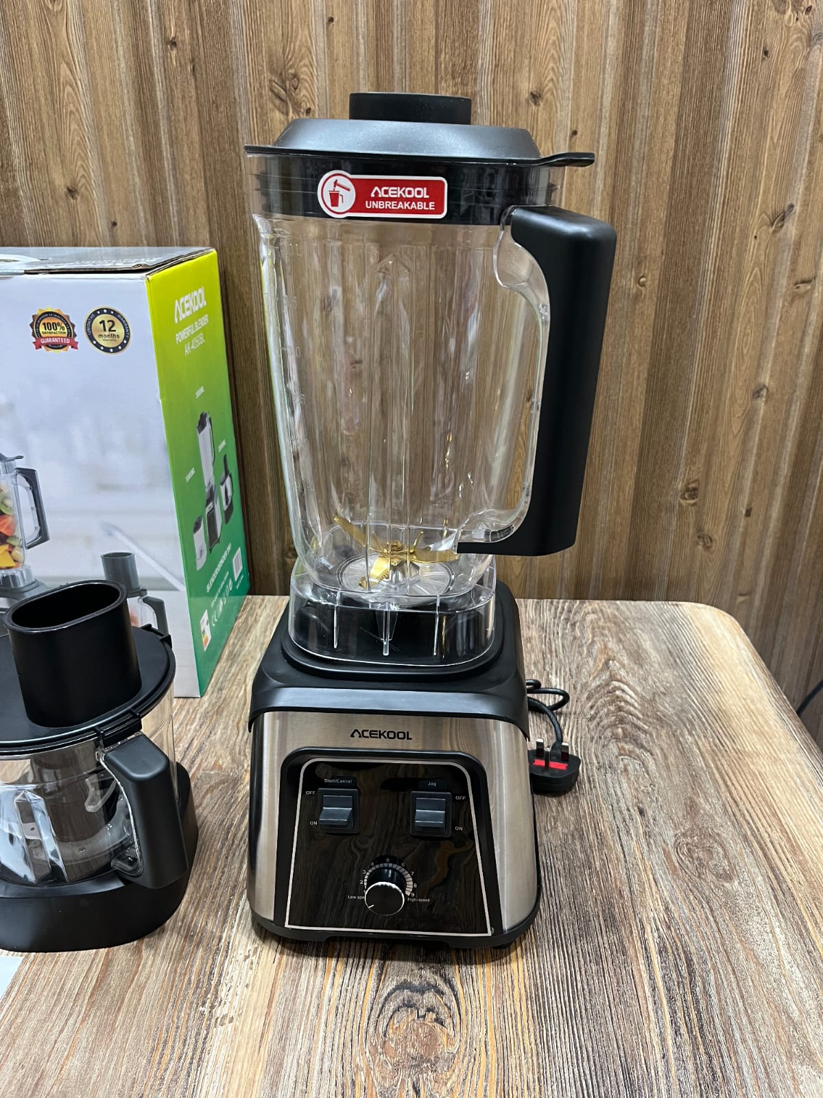 Acekool AK-4050BL 3-in-1 Powerful Blender, Chopper & Grinder - 2000W, 3L Jar