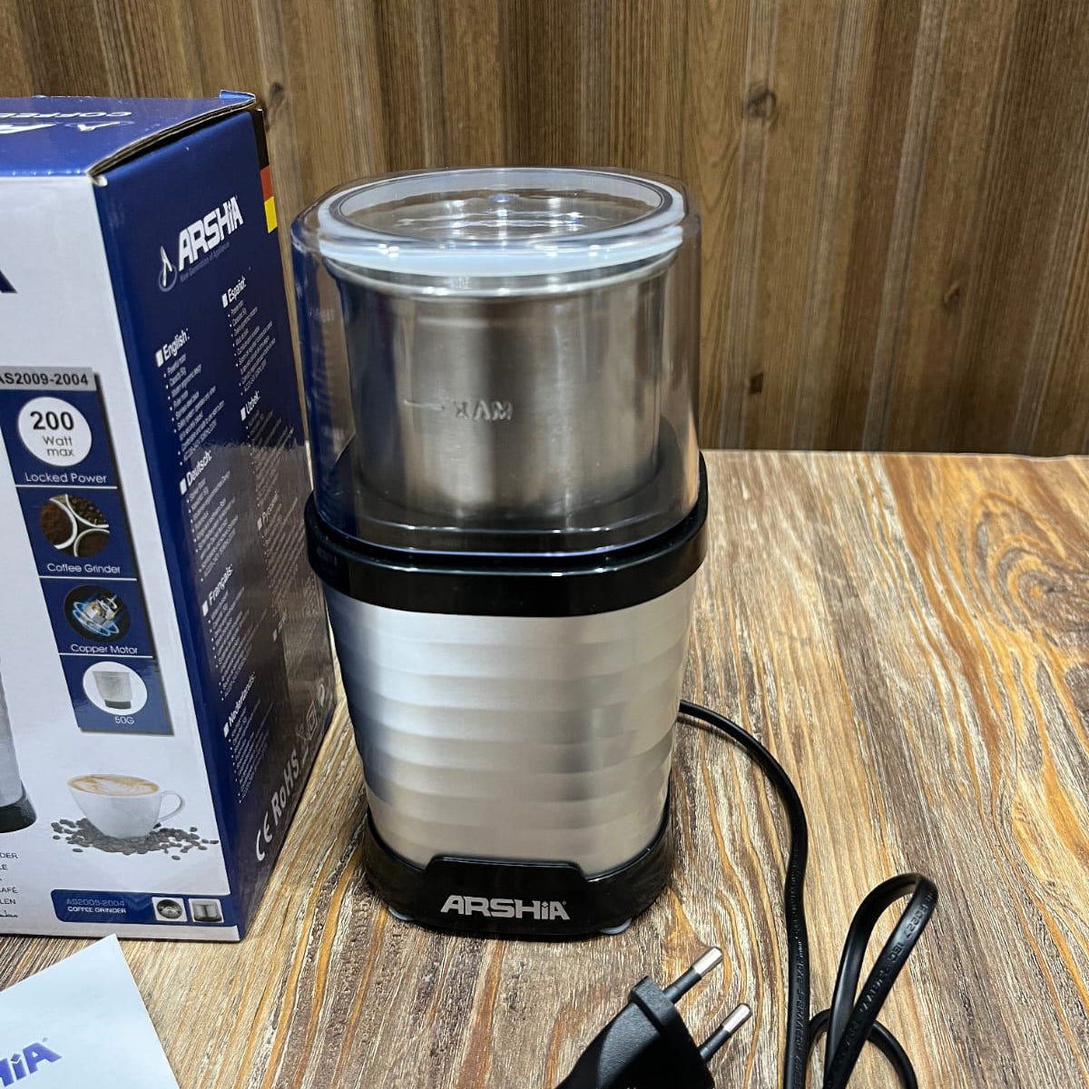 Arshia Coffee Grinder AS2009-2004 – 200W Copper Motor