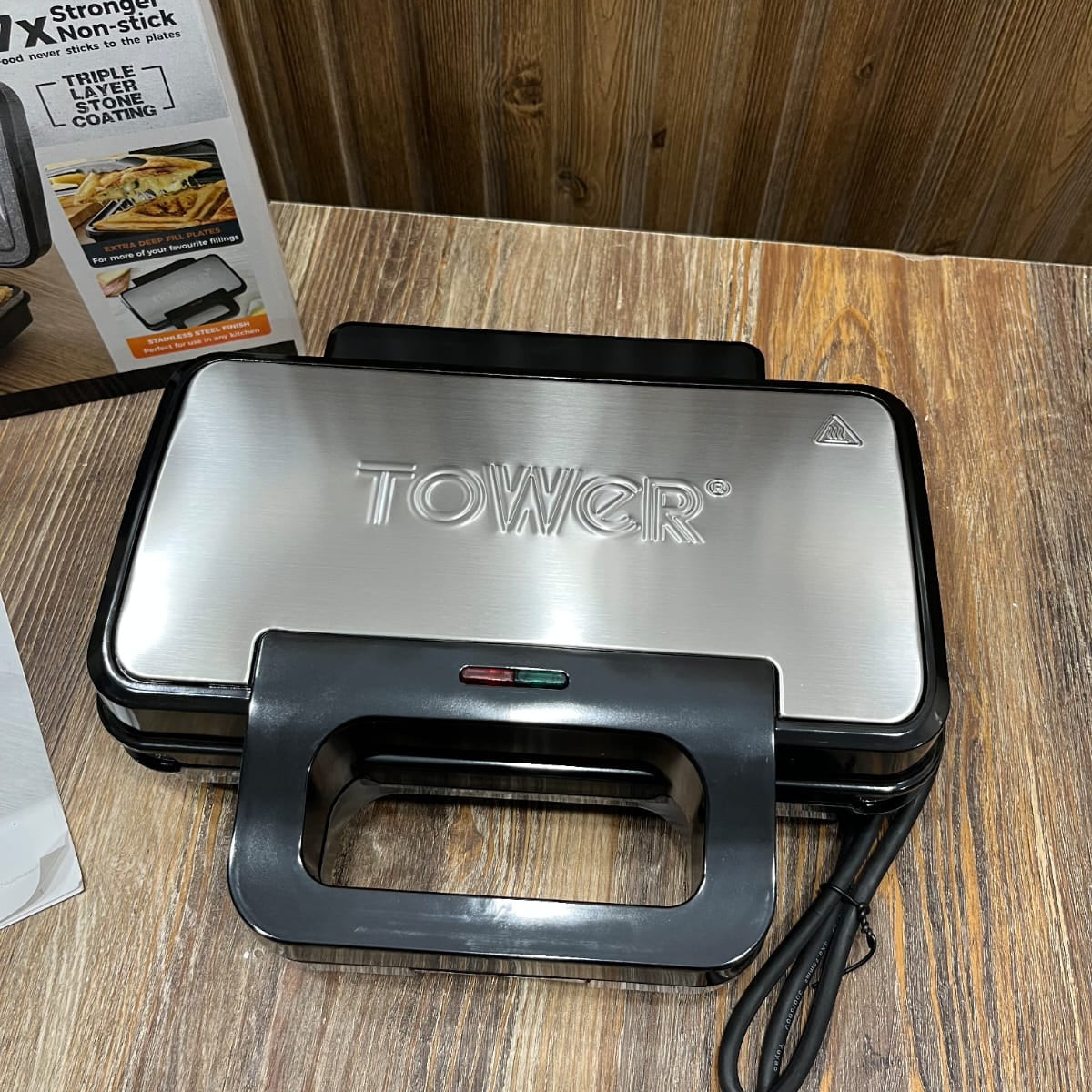 Tower T27039HM 900W Deep Fill Sandwich Maker – Cerastone Pro Non-Stick