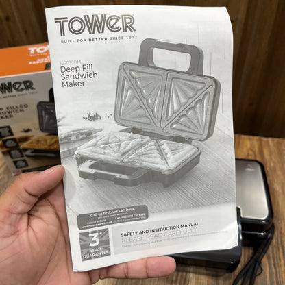 Tower T27039HM 900W Deep Fill Sandwich Maker – Cerastone Pro Non-Stick