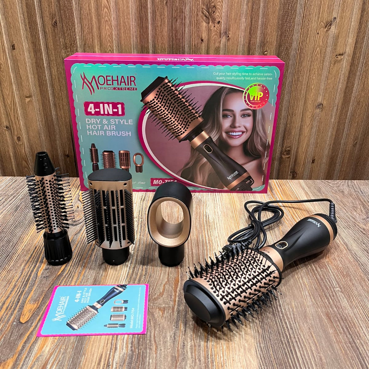 Moehair Pro Extreme 4-in-1 Dry & Style Hot Air Hair Brush