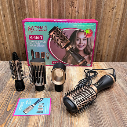 Moehair Pro Extreme 4-in-1 Dry & Style Hot Air Hair Brush