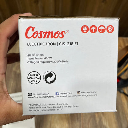 Cosmos Electric Dry Iron CIS-318F1 – 400W Heavy Weight, Ceramic Coated Soleplate