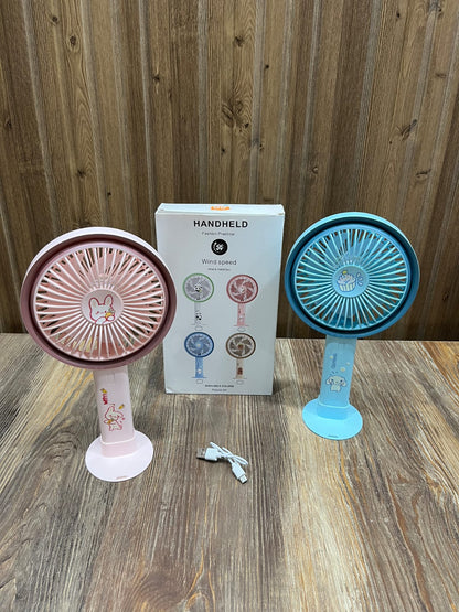 Handheld Mini Fan – Portable Cartoon Design, Adjustable Wind Speed | Kids & Travel Fan
