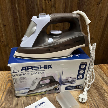 Arshia Electric Steam Iron 2400W – Ceramic Soleplate, Self-Clean, Drip Stop | AS240-789