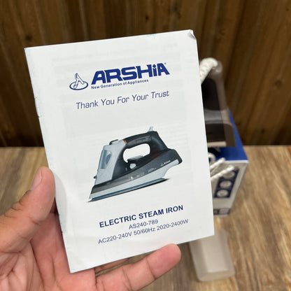 Arshia Electric Steam Iron 2400W – Ceramic Soleplate, Self-Clean, Drip Stop | AS240-789