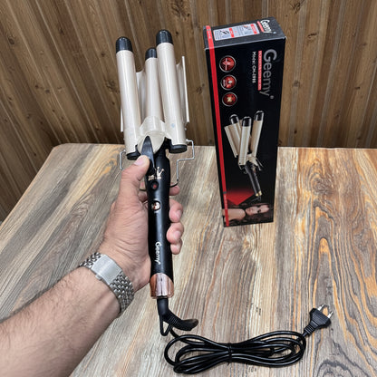 Geemy GM-2988 Professional 3-Barrel Curling Iron – Salon Waves at Home