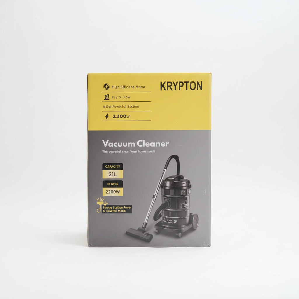 Krypton Vacuum Cleaner 21L, 2200W – Powerful Suction, 2-in-1 Dry & Blow