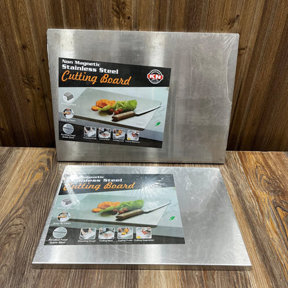 Stainless Steel Cutting Board – Non-Magnetic, Food Grade Steel | Large & Medium Sizes