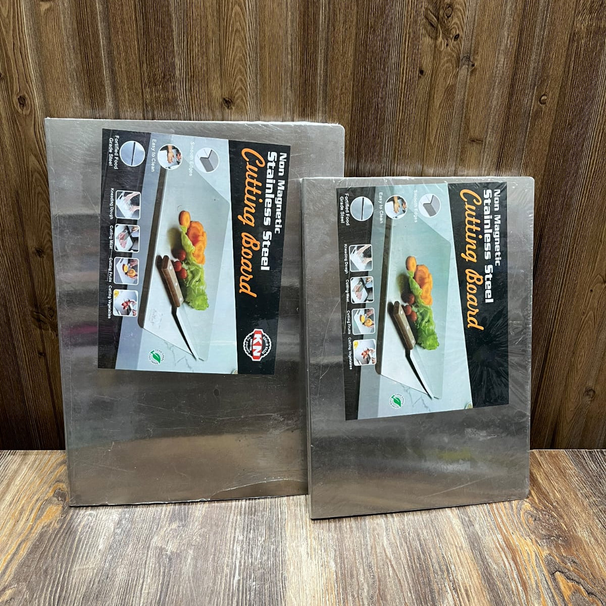 Stainless Steel Cutting Board – Non-Magnetic, Food Grade Steel | Large & Medium Sizes