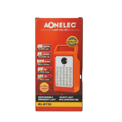 Aonelec AL-8130 Rechargeable Emergency Light with Spot Light – 30 SMD LED