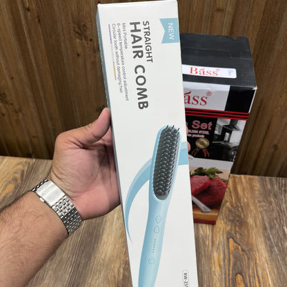 Straight Hair Comb – Ceramic Hair Straightening Brush | 6-Speed Temperature Control (Model RW-Z551)