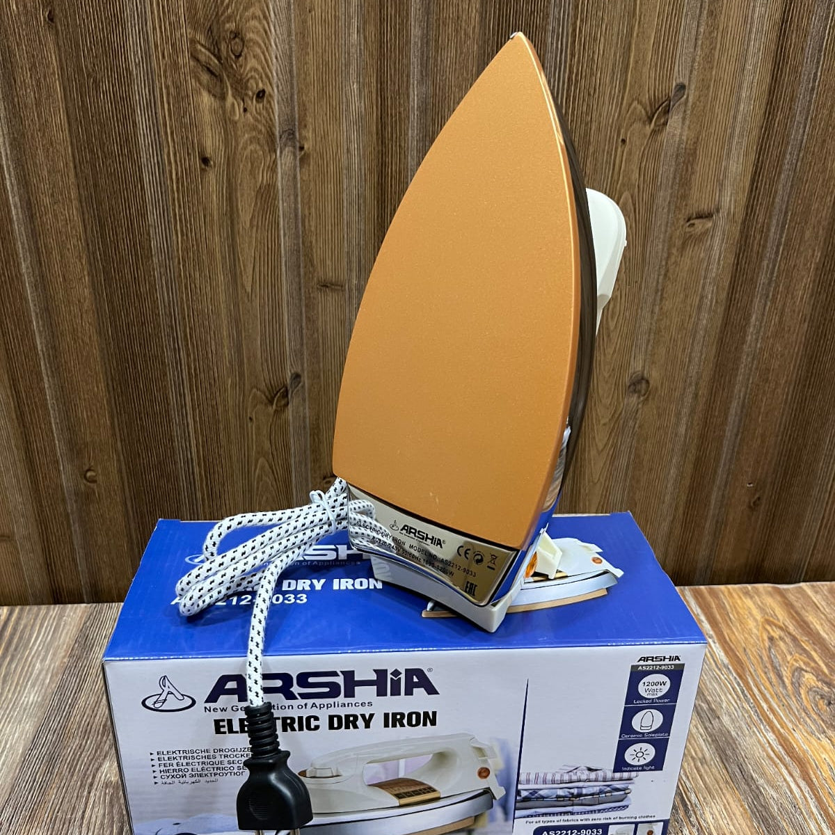 Arshia AS2212-9033 Electric Dry Iron – 1200W Ceramic Soleplate