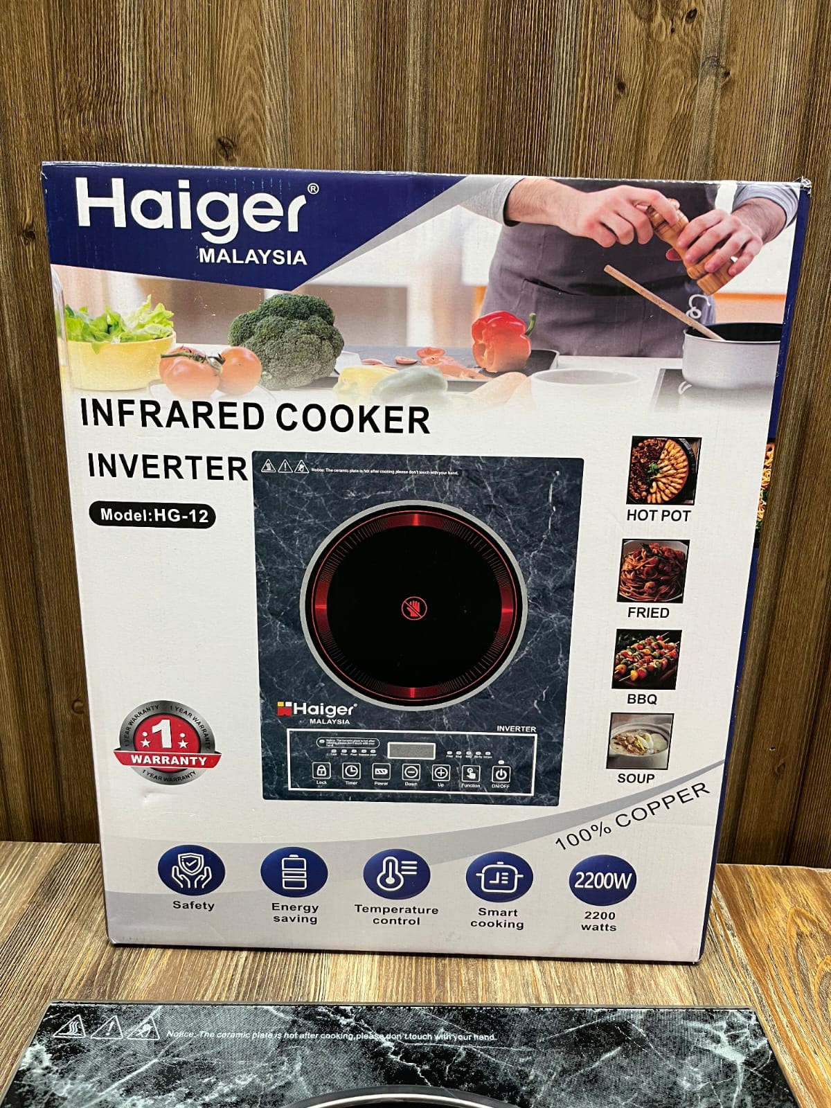 Haiger HG-12 Infrared Inverter Cooker – 2200W Copper Coil Hot Plate