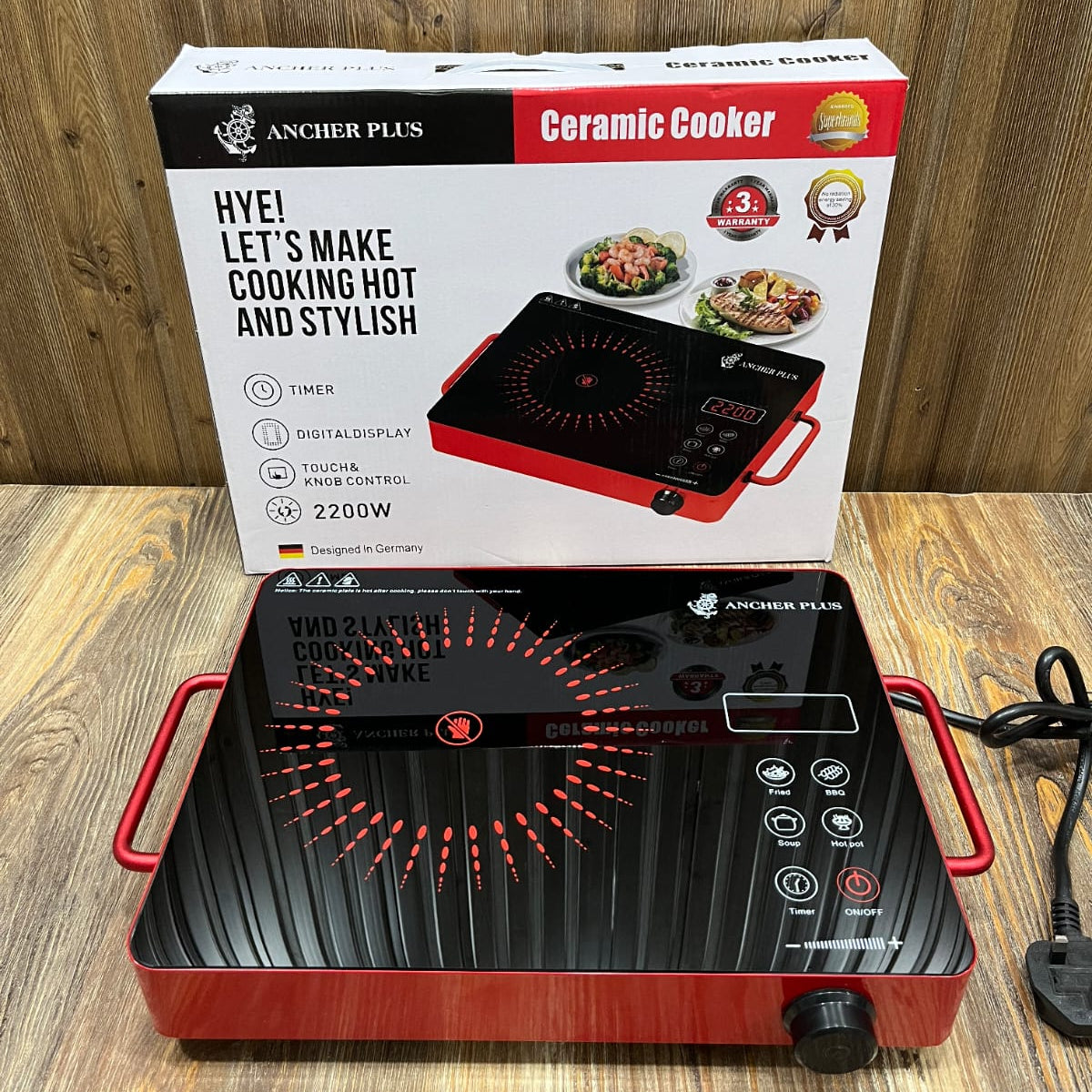 Ancher Plus 2200W Ceramic Infrared Cooker – Digital Touch Control Hot Plate