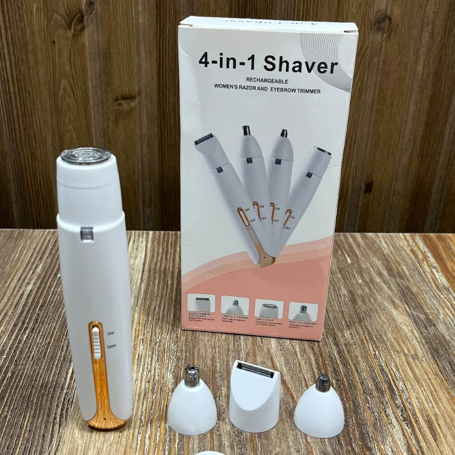 4-in-1 Rechargeable Shaver – Women's Razor, Eyebrow, Nose & Facial Trimmer
