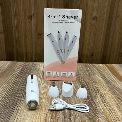 4-in-1 Rechargeable Shaver – Women's Razor, Eyebrow, Nose & Facial Trimmer