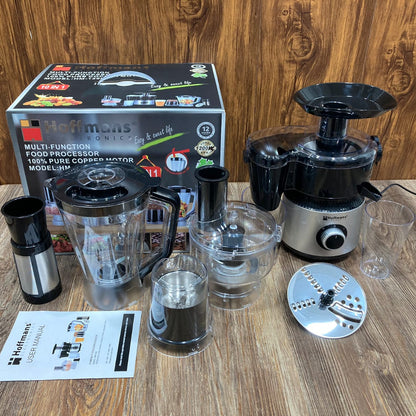Hoffmans 10-in-1 Multi-Function Food Processor 1200W – Pure Copper Motor Blender, Chopper, Grinder & Juicer Combo