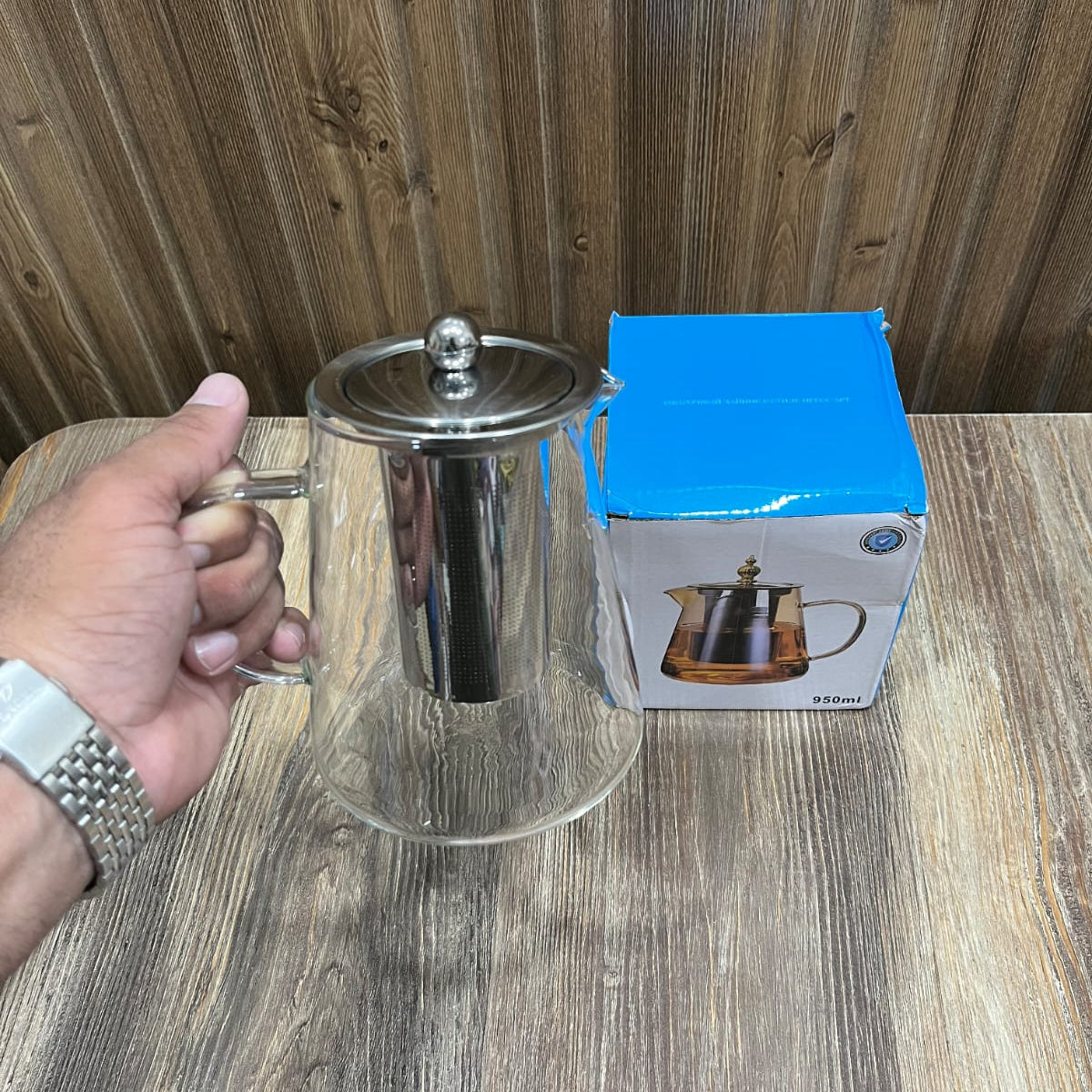 950ml Glass Teapot with Removable Stainless Steel Infuser