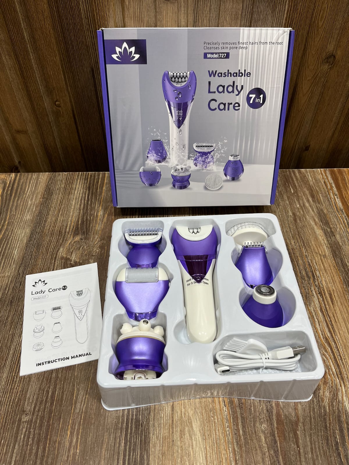 7-in-1 Washable Lady Care Rechargeable Grooming & Epilator Set