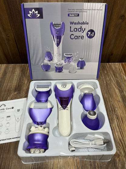 7-in-1 Washable Lady Care Rechargeable Grooming & Epilator Set