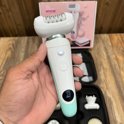 5-in-1 Rechargeable Epilator & Facial Cleansing Set for Women – Easy Clean