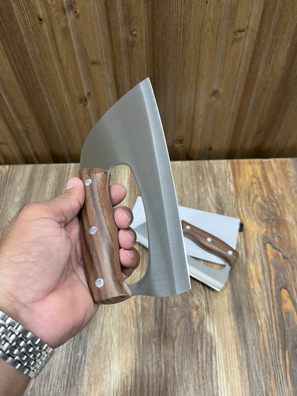 Stainless Steel Cleaver Knife Set (1Pcs) - Wooden Handle Butcher Knives