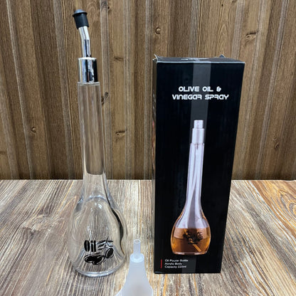 Olive Oil & Vinegar Glass Dispenser Bottle – 220ml with Funnel