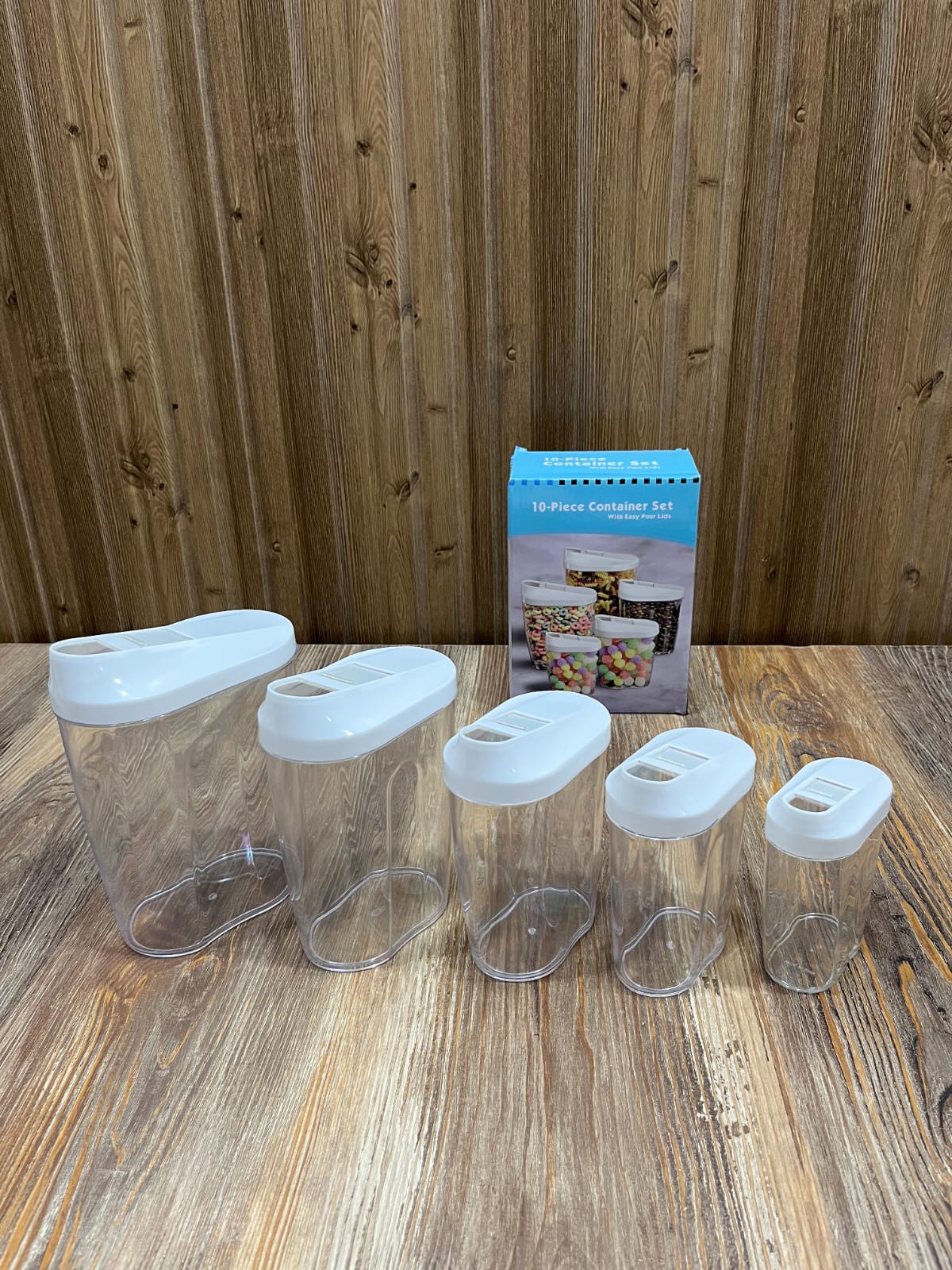 10-Piece Airtight Food Storage Container Set with Easy-Pour Lids