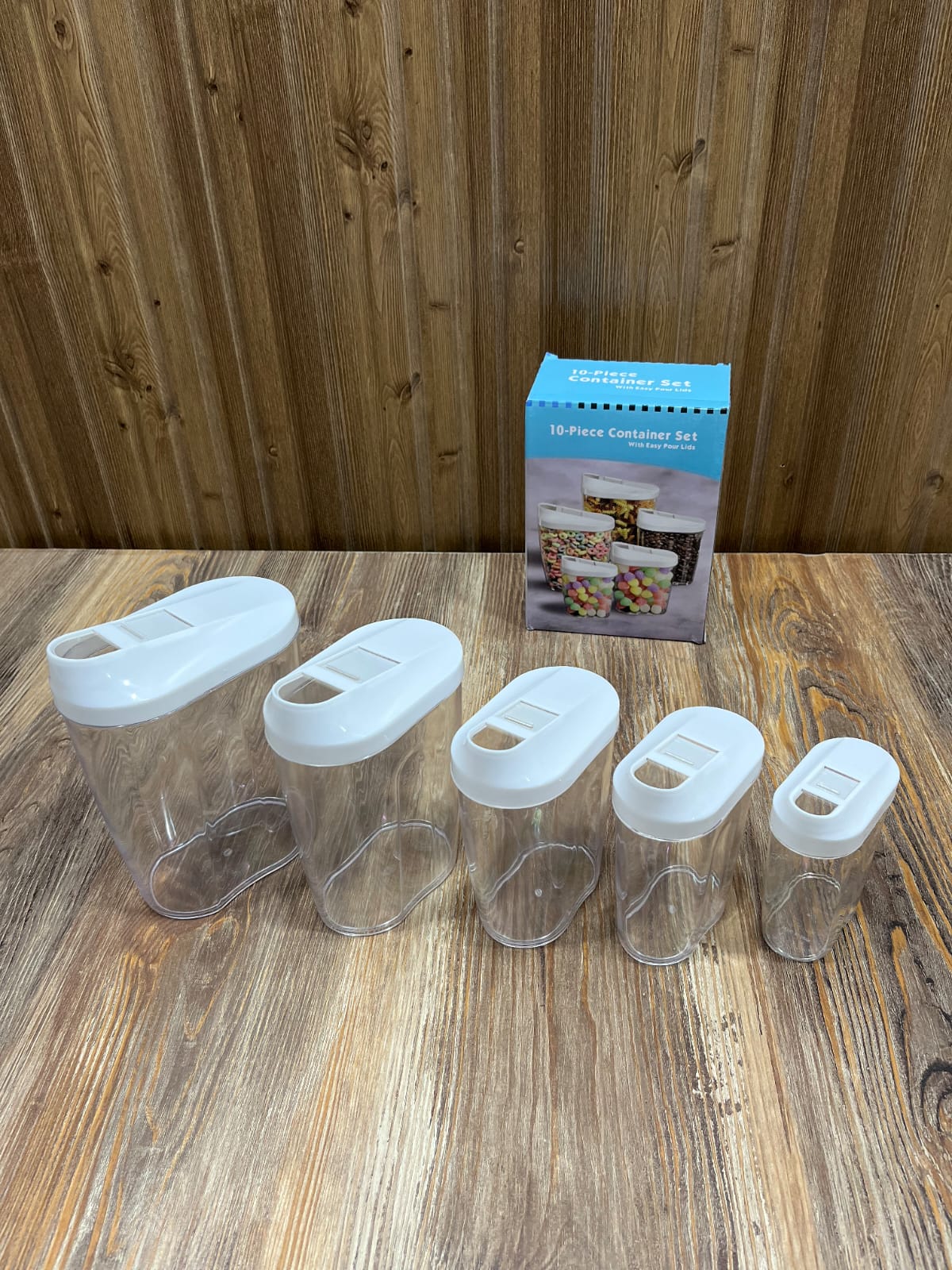 10-Piece Airtight Food Storage Container Set with Easy-Pour Lids