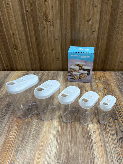 10-Piece Airtight Food Storage Container Set with Easy-Pour Lids