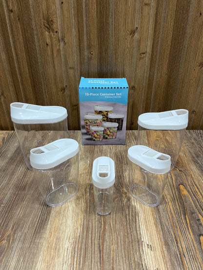 10-Piece Airtight Food Storage Container Set with Easy-Pour Lids