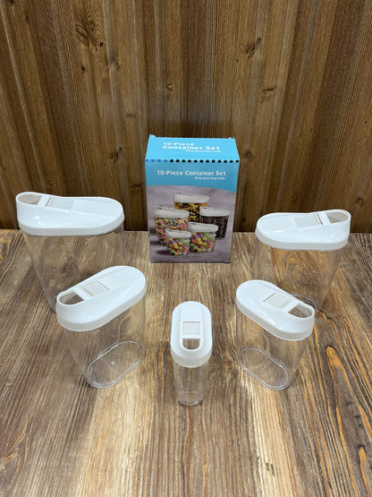10-Piece Airtight Food Storage Container Set with Easy-Pour Lids