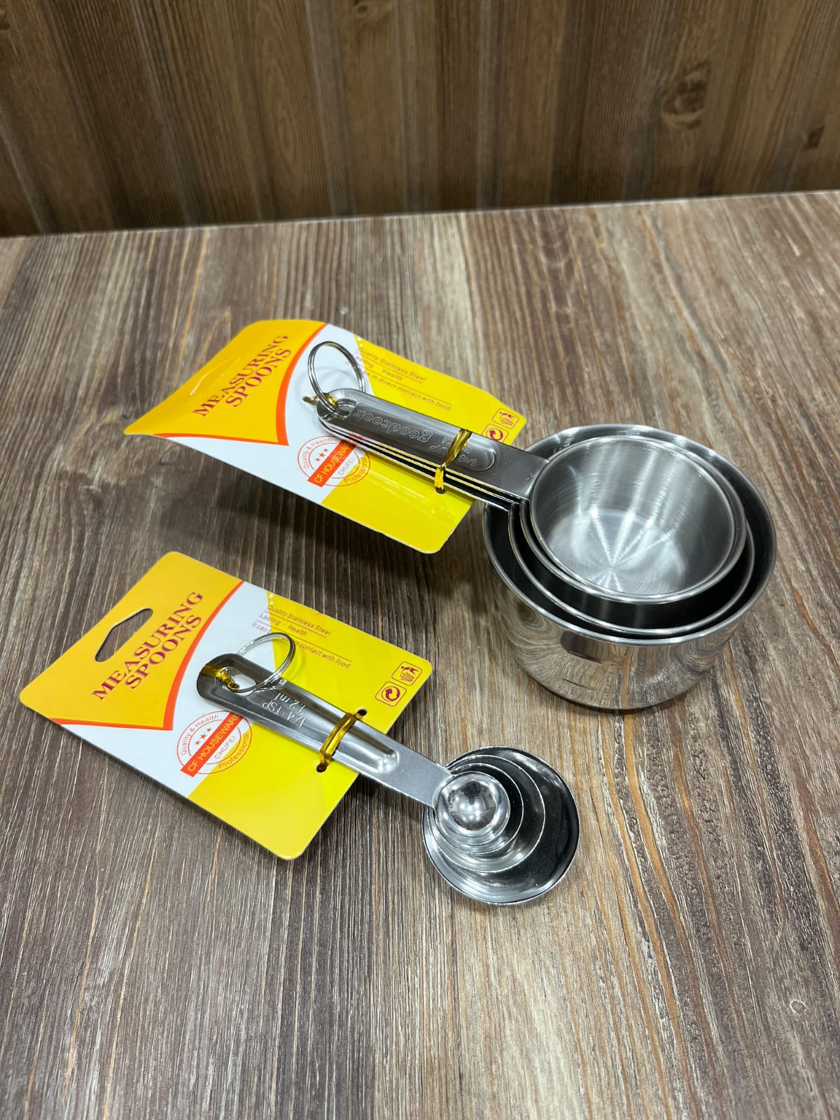 CF Housewares Stainless Steel Measuring Cups and Spoons Set - Professional Quality